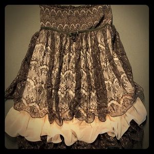 Strapless lace dress